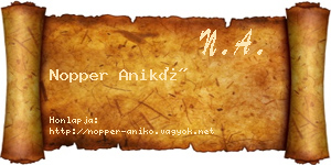 Nopper Anikó névjegykártya